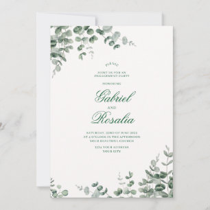 Carte d'invitation de mariage floral moderne vert