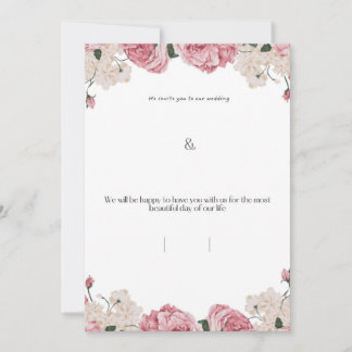 Carte d'invitation de mariage florale