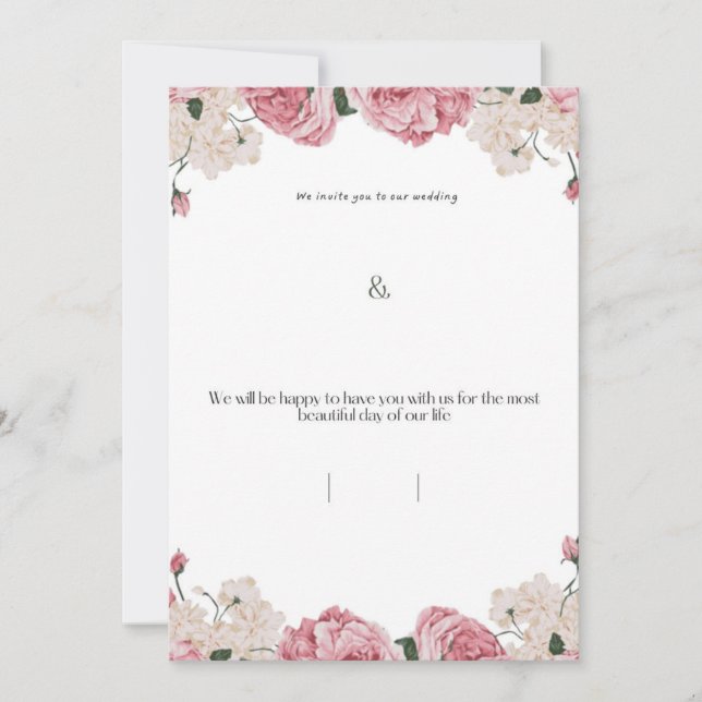Carte d'invitation de mariage florale (Devant)