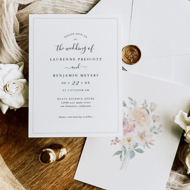 Carte d'invitation de mariage florale Bloom Bouque (Créateur téléchargé)