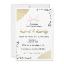 Carte d'invitation de mariage florale élégante