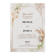 Carte d'invitation de mariage florale élégante