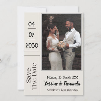 Carte d'invitation de mariage Français French