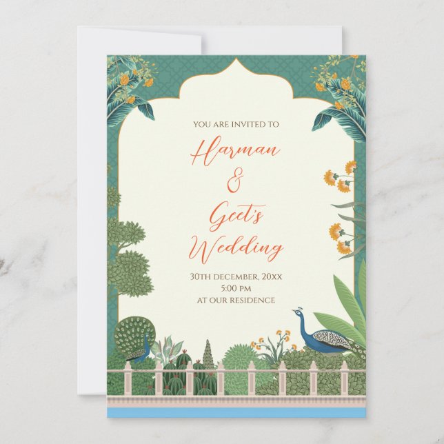 Carte d'invitation de mariage hindou Invitation nu (Devant)