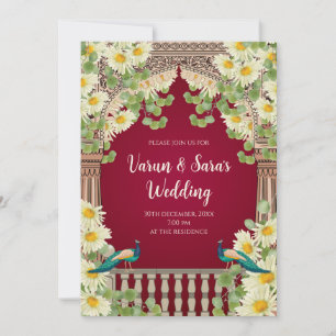 Carte d'invitation de mariage indien Invitations h