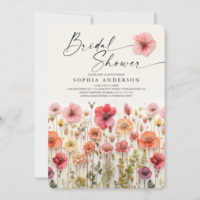 Carte d'invitation de mariage Love In Bloom (Devant)