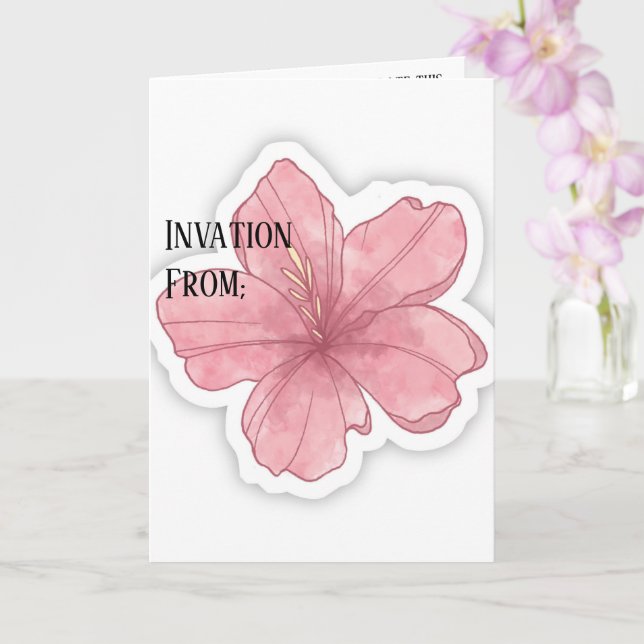 Carte d'invitation de mariage minimaliste (Orchidée)