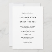 Carte d'invitation de mariage minimaliste moderne