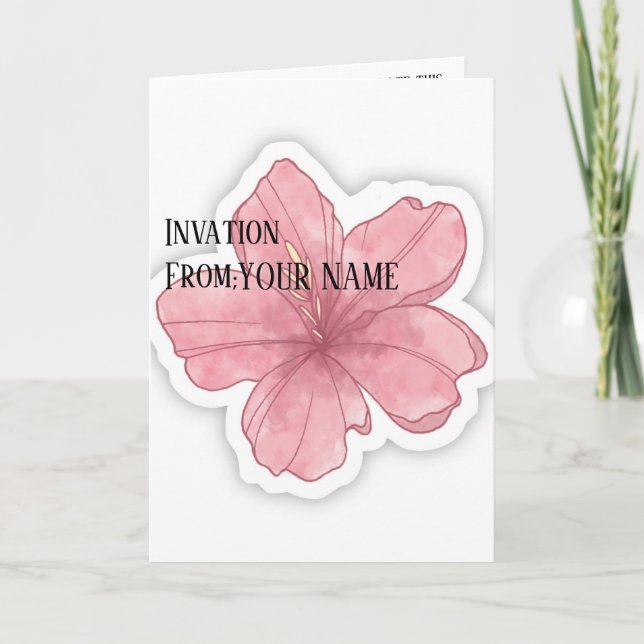 Carte d'invitation de mariage minimaliste rose (Devant)
