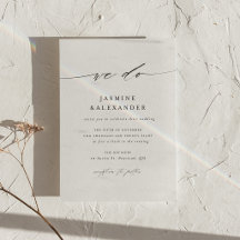 Carte d'invitation de mariage Minimaliste Script W