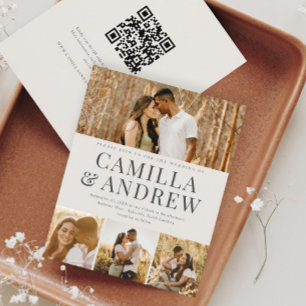 Carte d'invitation de mariage moderne à budget ave