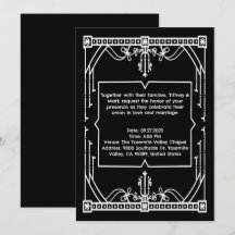 Carte d'invitation de mariage noir personnalisée