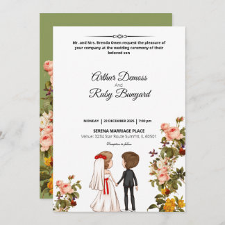 Carte d'invitation de mariage photo