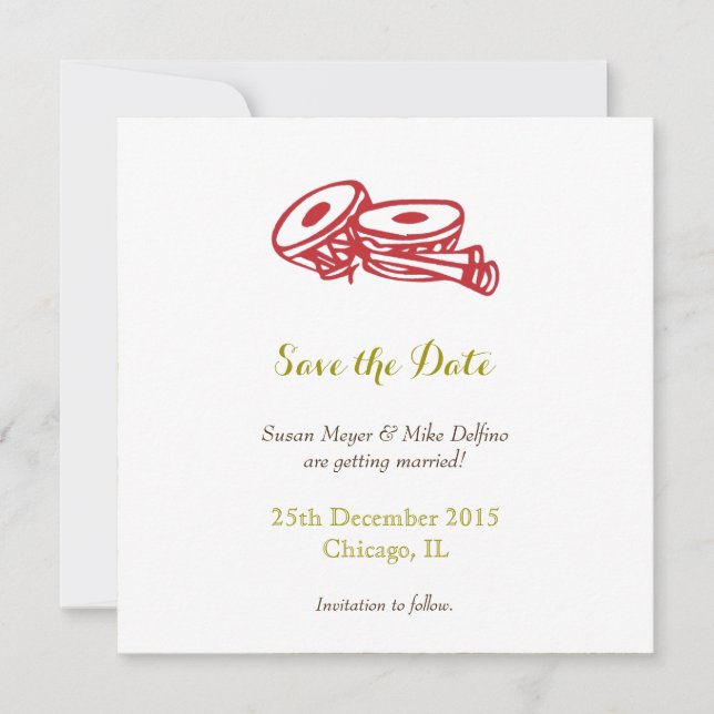 Carte d'invitation de mariage pour sauvegarder la  (Devant)
