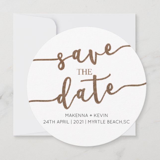 CARTE D'INVITATION DE MARIAGE SAUVEGARDEZ LA DATE (Devant)