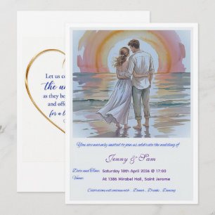 Carte d'invitation de mariage simple boho