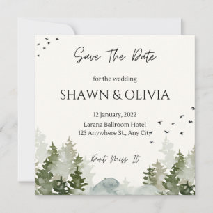 Carte d'invitation de mariage simple, Sauvegarder