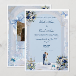 Carte d'invitation de mariage Something Blue