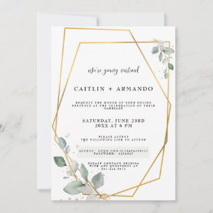 Carte d'invitation de mariage virtuelle géométriqu