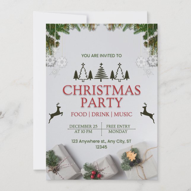 Carte d'invitation de Noël (Devant)