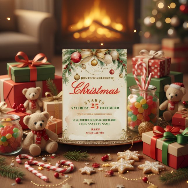 Carte d'invitation de Noël élégante (Créateur téléchargé)