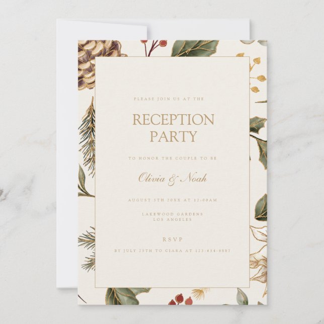 Carte d'invitation de Noël Foliage (Devant)