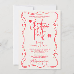 Carte d'invitation de Noël manuscrite ivoire