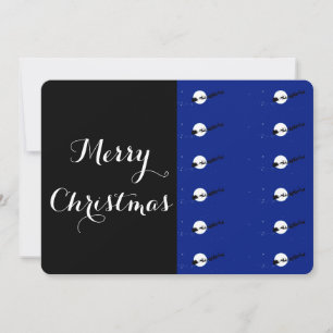 Carte d'invitation de noël noir et bleu