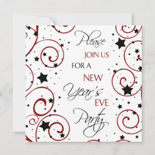 Carte d'invitation de partie de réveillon de la
