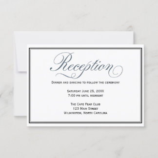 Carte d'invitation de réception de mariage bleu ar