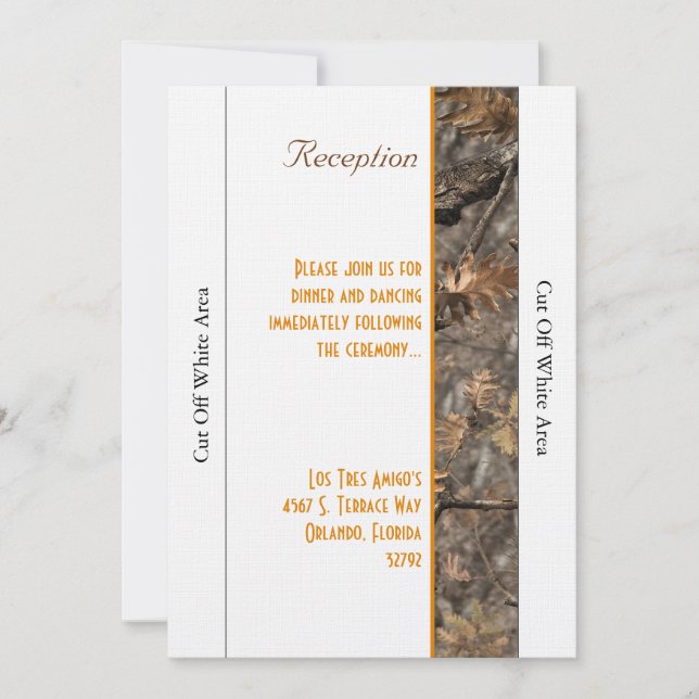 Carte d'invitation de réception de mariage Camo Ch (Devant)
