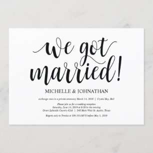 Carte d'invitation de réception de mariage champêt