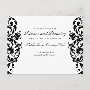 Carte d'invitation de réception de mariage en dama