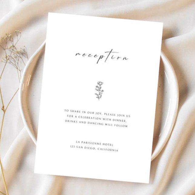 Carte d'invitation de réception de mariage noir et (Créateur téléchargé)