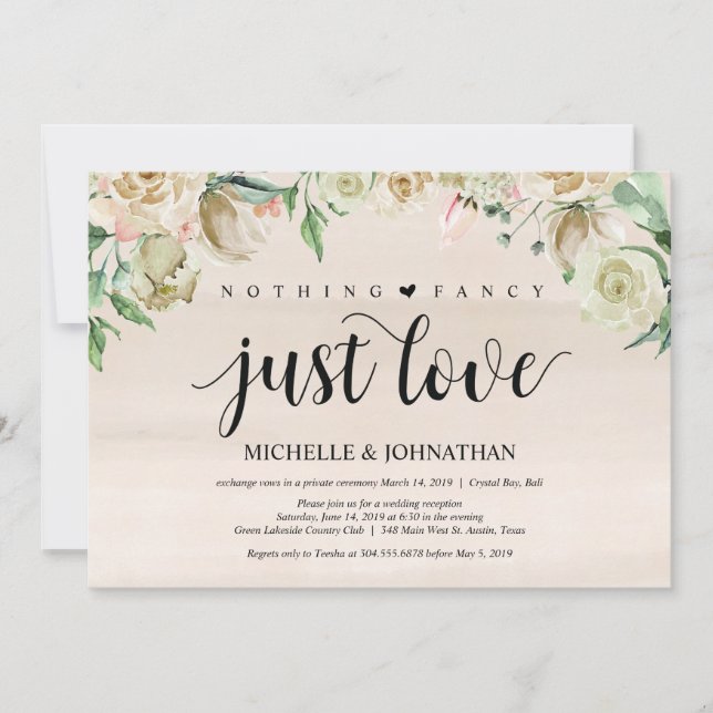 Carte d'invitation de réception de mariage printan (Devant)