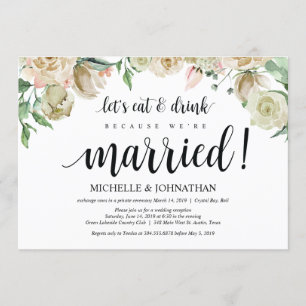 Carte d'invitation de réception de mariage printan