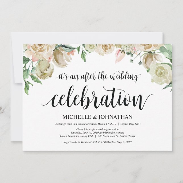 Carte d'invitation de réception de mariage printan (Devant)