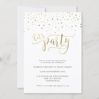 Carte d'invitation de réception de mariage soirée