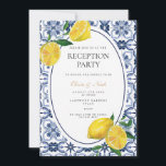 Carte d'invitation de réception en carrelage de ci<br><div class="desc">Personnalisez cette carte d'invitation à la réception en tuiles de citron méditerranéennes de la côte amalfitaine avec vos propres mots facilement et rapidement,  appuyez simplement sur le bouton customiser pour réorganiser et formater le style et le placement du texte.</div>