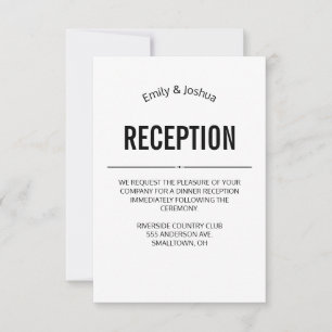 Carte d'invitation de réception modèle de mariage