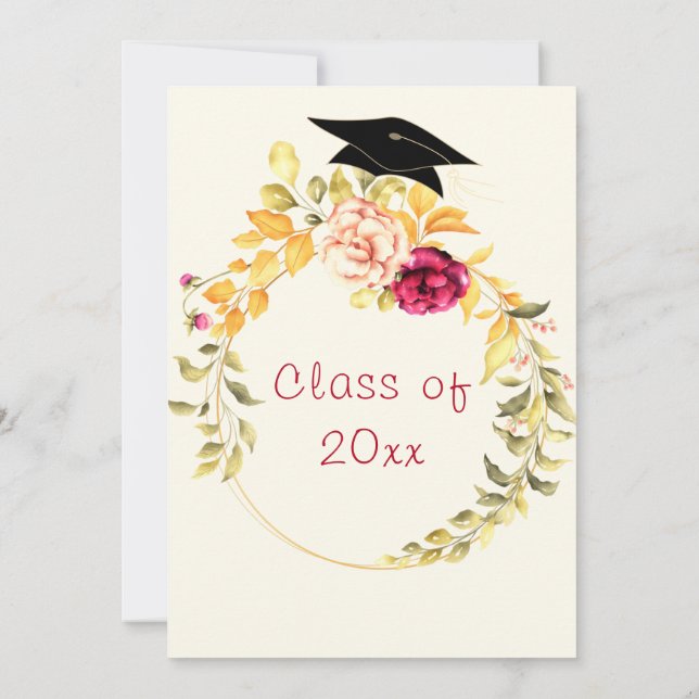Carte d'invitation de remise de diplôme à motif de (Dos)