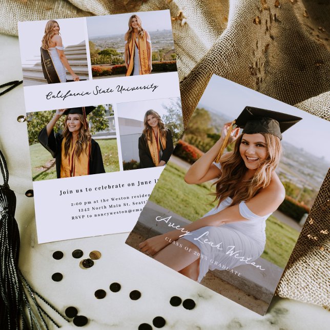 Carte d'invitation de remise de diplôme avec photo (Créateur téléchargé)