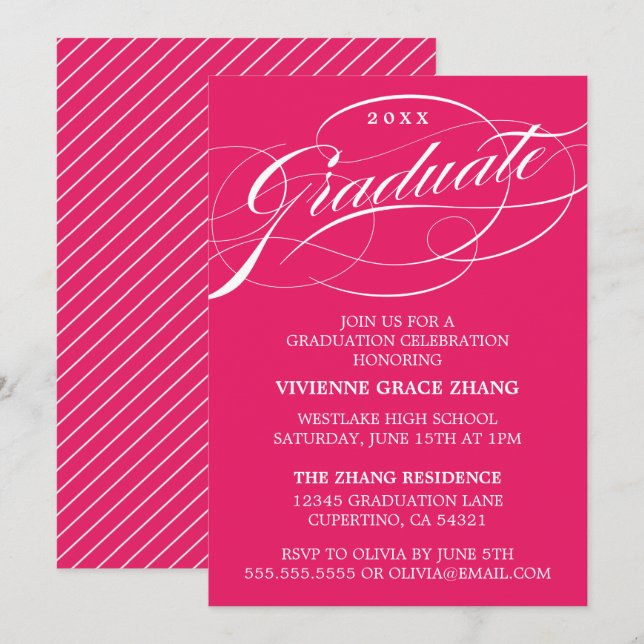 CARTE D'INVITATION DE REMISE DE DIPLÔME DE PARTIE  (Devant / Derrière)