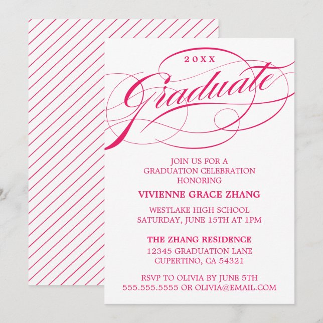CARTE D'INVITATION DE REMISE DE DIPLÔME DE PARTIE  (Devant / Derrière)