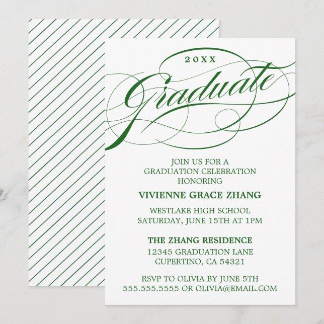 CARTE D'INVITATION DE REMISE DE DIPLÔME DE PARTIE  (Devant / Derrière)