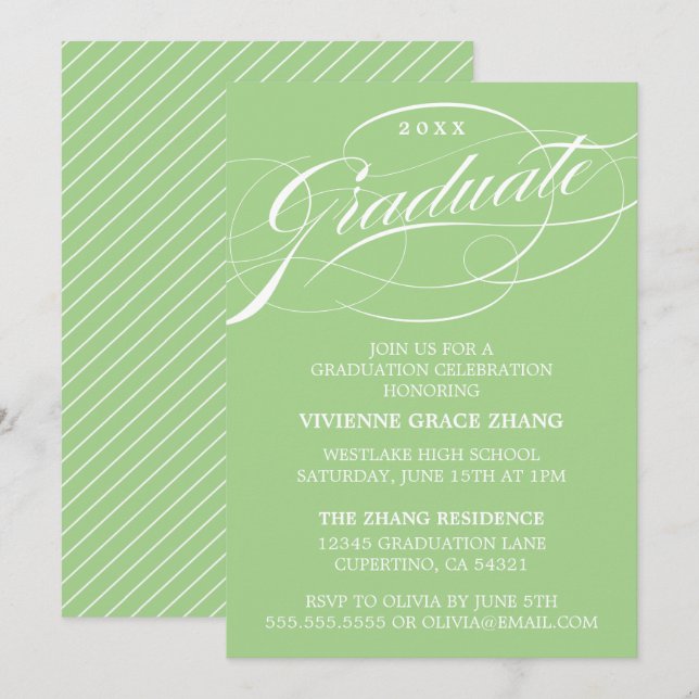 CARTE D'INVITATION DE REMISE DE DIPLÔME DE PARTIE  (Devant / Derrière)