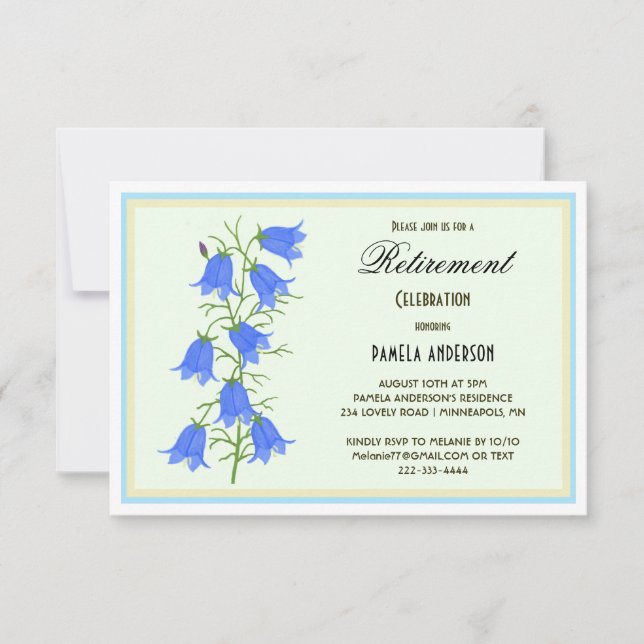 Carte d'invitation de retraite Jolis Jacinthes (Devant)