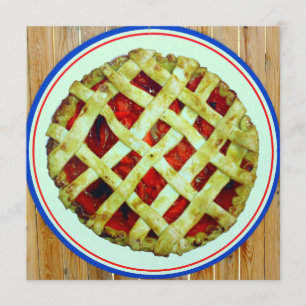 carte d'invitation de tarte de fraise