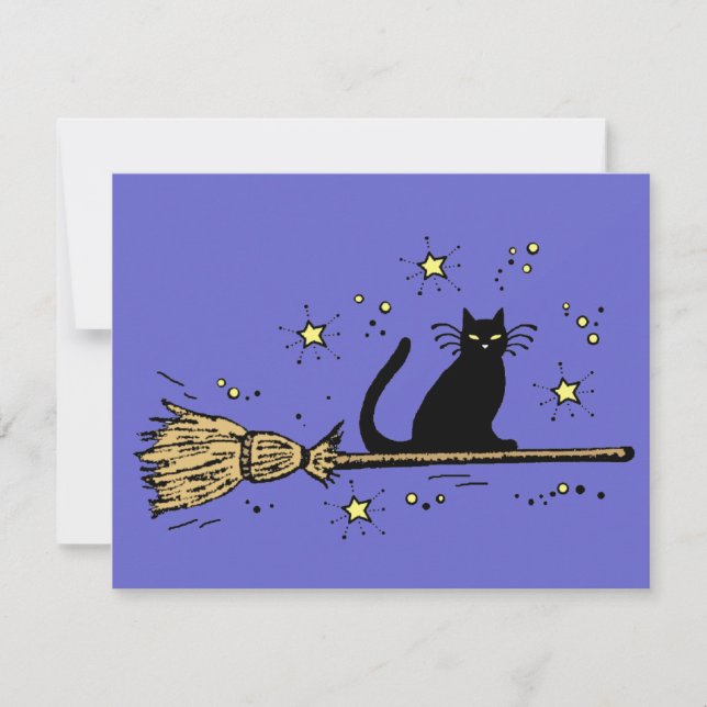 Carte d'invitation de Witch cat (Devant)