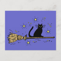 Carte d'invitation de Witch cat